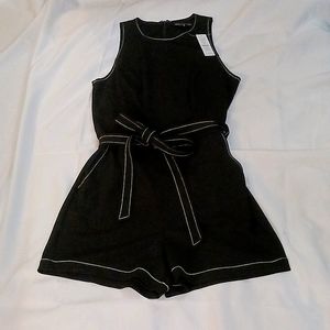 White House Black Market Contrast Stitch Romper